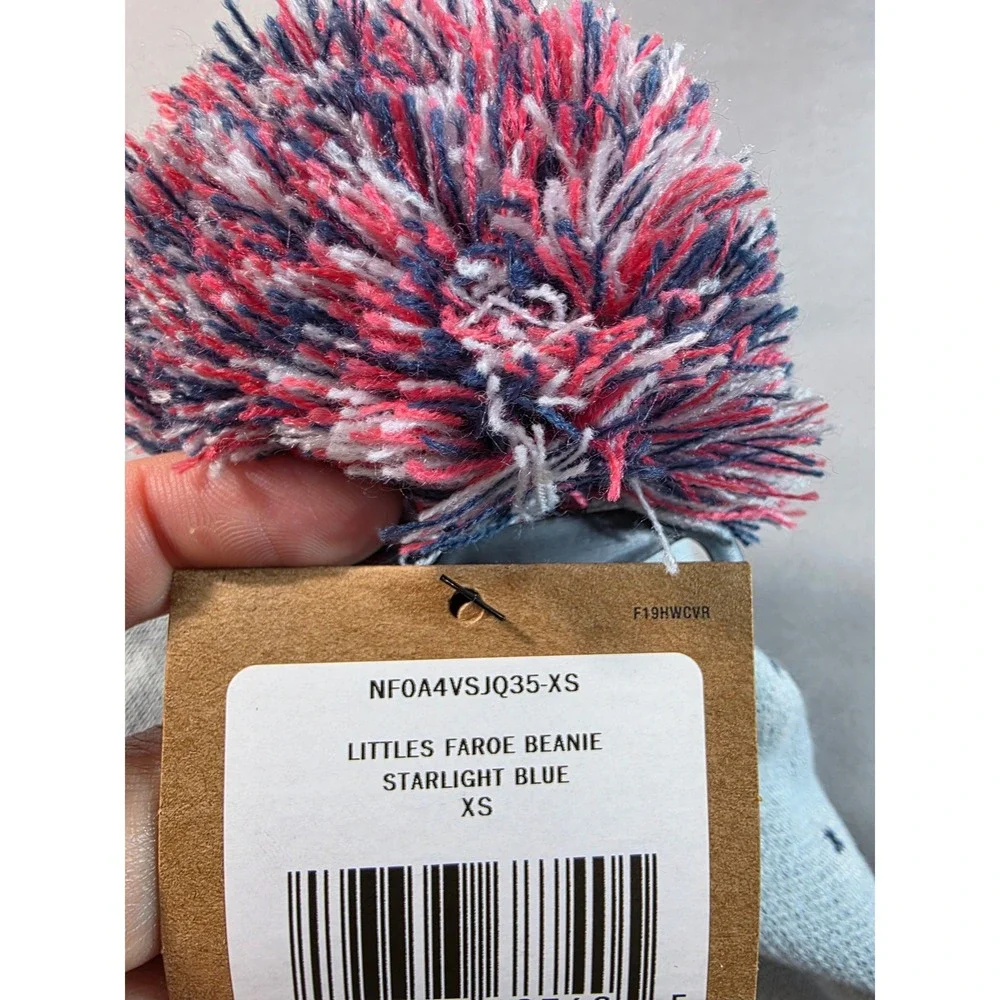 The North Face Faroe Beanie Floral Daisy Infant 6-24m Knit Earflap Hat NEW
